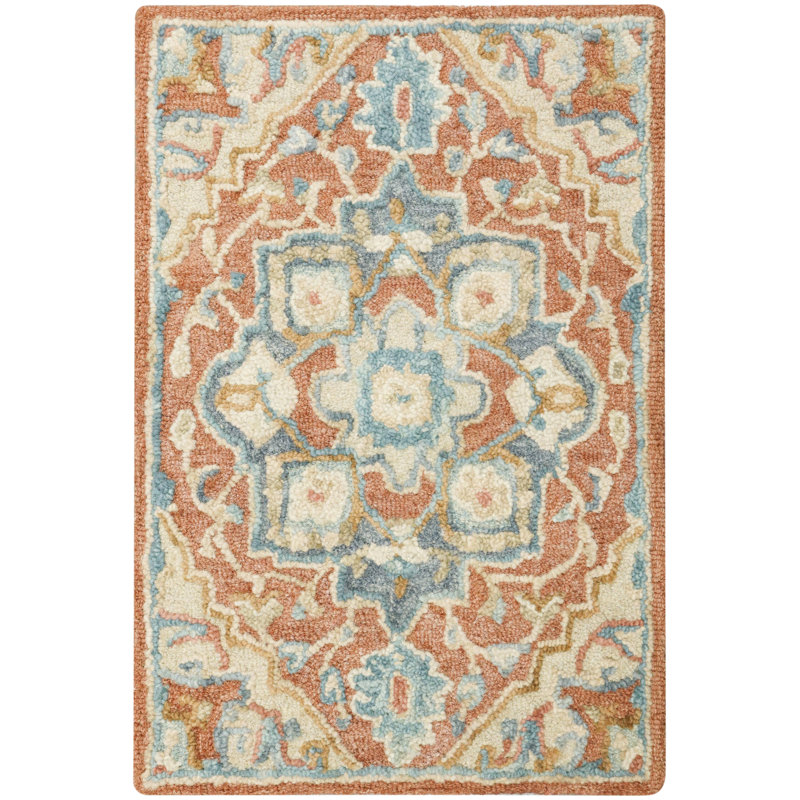  Tapis d'intérieur rétro rouille 2 pi x 3 pi Maison, Rouille ivoire, Rectangulaire 3 pi x 2 pi