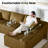 Boneless Modern Spacious Upholstered Corduroy Modular Sectional Sofa With 2 Pillows-636216253