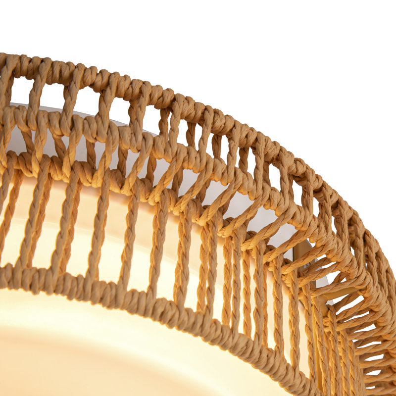 13-in Braided Rope Dimmable LED Flush Mount, Braided Rope, 13-in