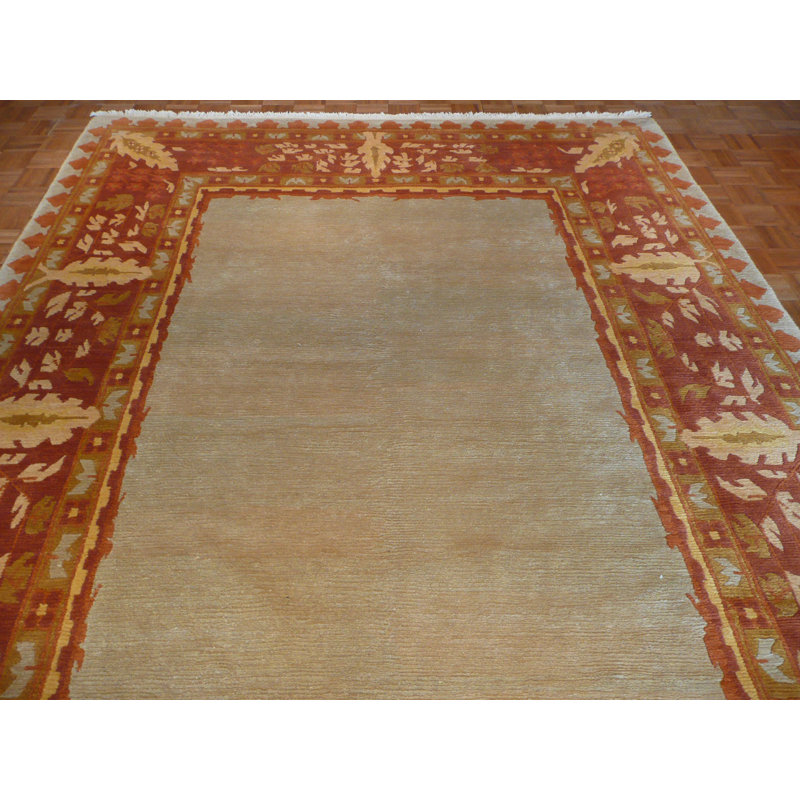 Tapis de zone one-of-kind-noué la rouge/vert 8 pi 9 po x 11 pi 9 po Bettine