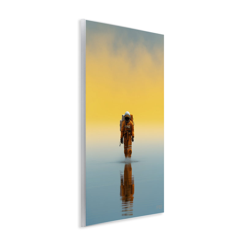 «Astronaut with Ombre Sunset», art mural par RB, H 19 po x l 13 po