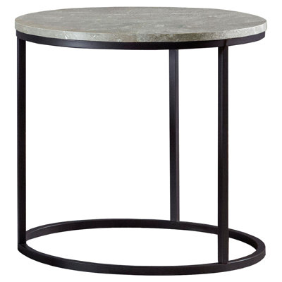 Table de bout grise et gris acier