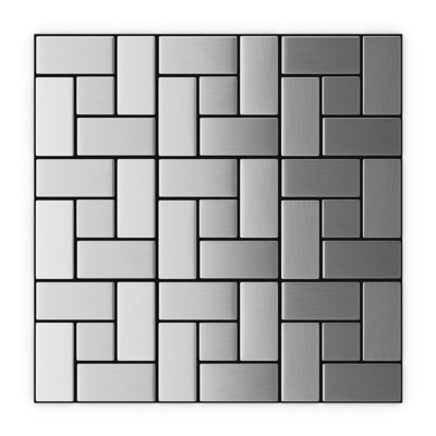 Carreau de mosaïque auto-adhésif en métal 11 po x 11 po