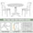 Kayelin 5 Pieces Dining Table Set Solid Wood Round Table with 4 Chairs-1780442233