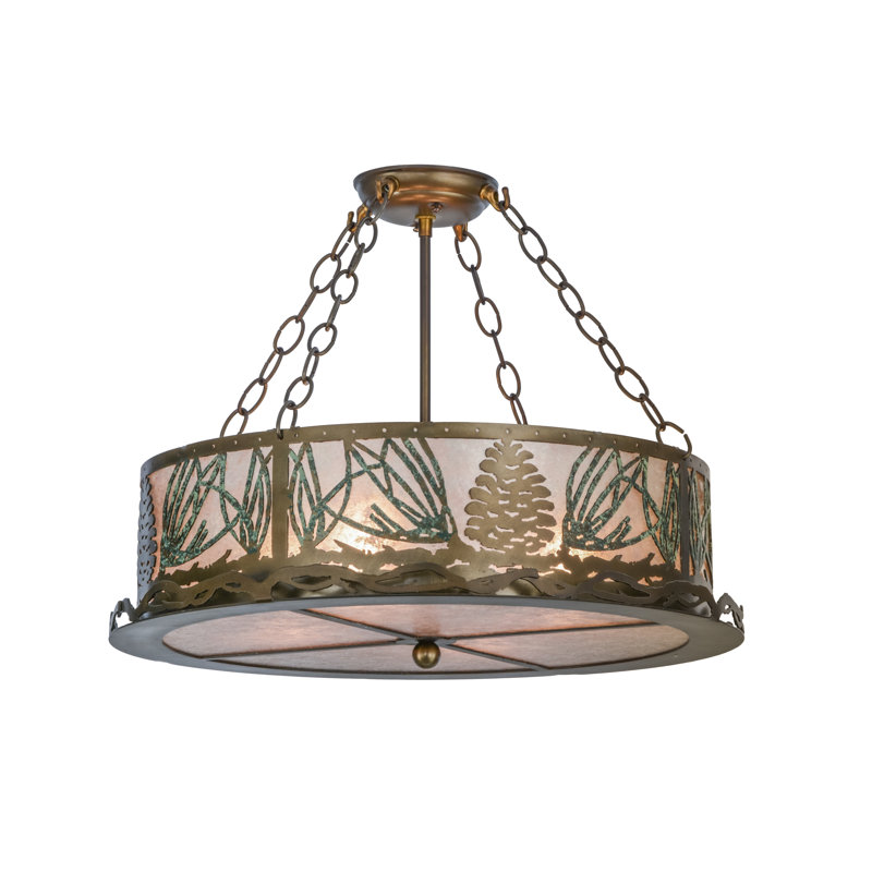Rustic Lodge 4 - Light Semi Flush Mount