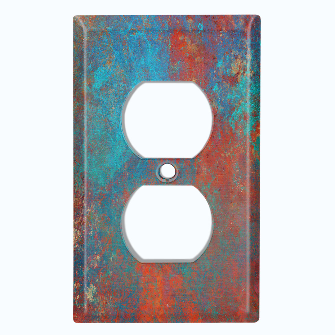 Patterned 1 - Gang Duplex Outlet Standard Wall Plate WorldAcc