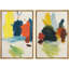Art mural abstrait, ensemble de 2 reproductions d'art encadrées sur toile-118759606-118759604