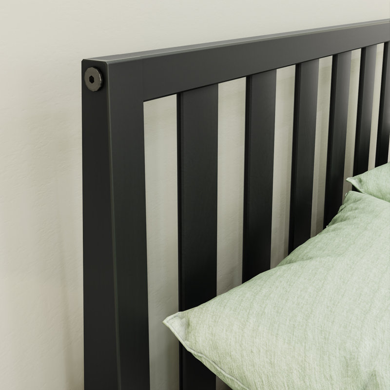 Brubaker Solid Wood Slat Bed, Twin, Black