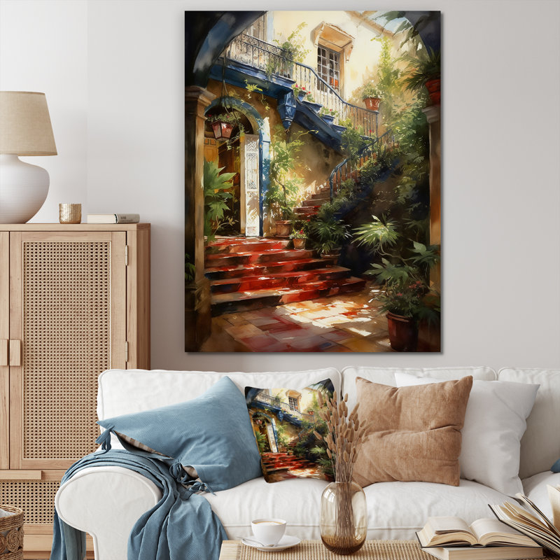 «Rustic Entrance To Country Cottage», reproduction d'art sur toile, Toile tendue, H 32 po x l 24 po x P 1 po