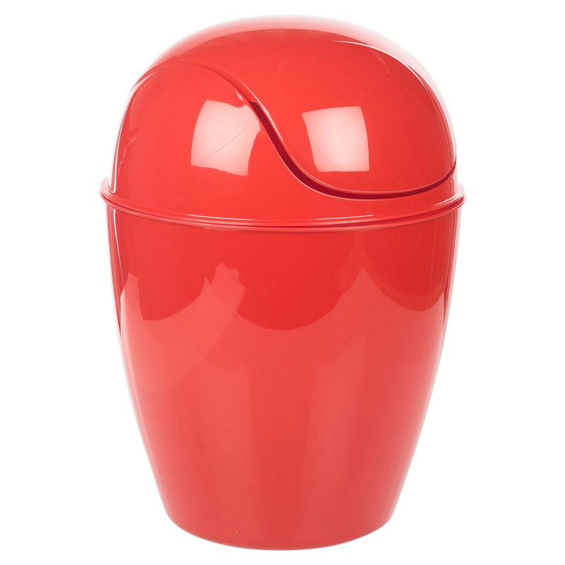 Octayvia Plastic Swing Top Kitchen Trash Can - 1.32L, Red, 3.17L