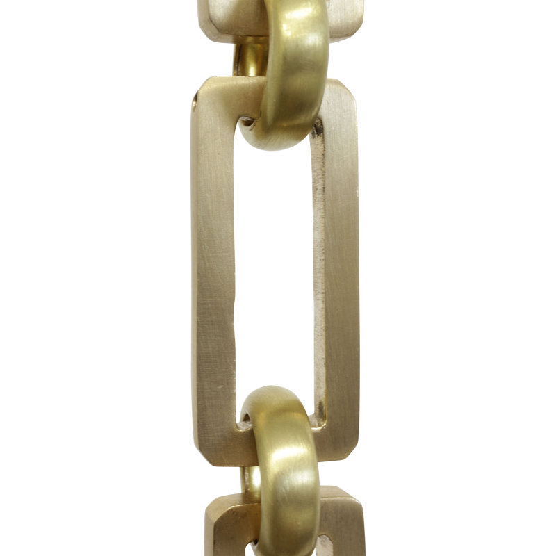 Rectangle Hinge Chain, 12”H x 0.94”W x 0.26”D, Brushed Brass