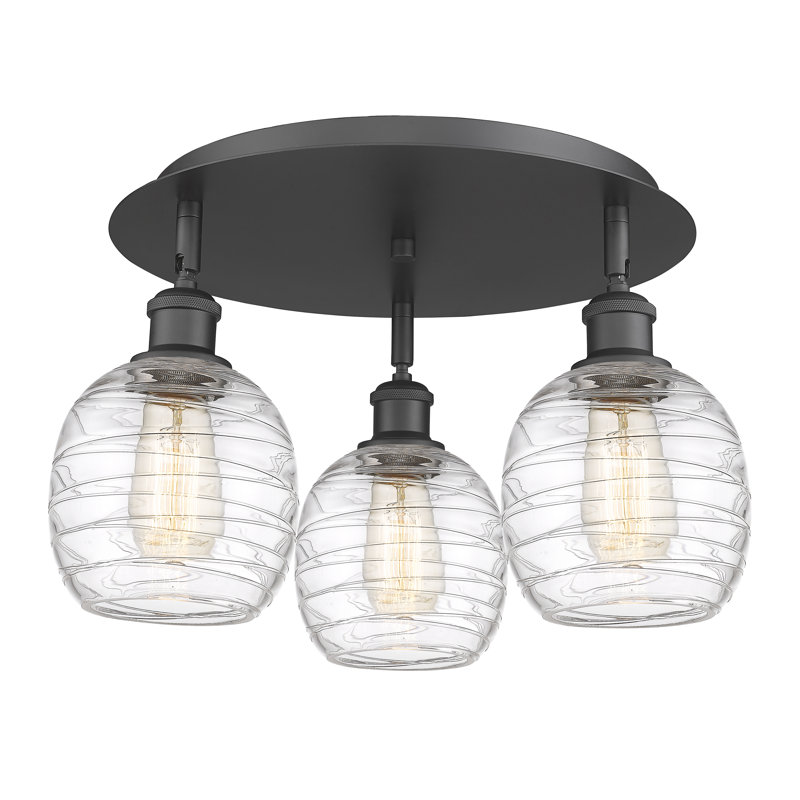 Plafonnier semi-encastré en verre Alve, Noir mat, Tourbillon déco