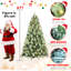 Arbre de Noël de 7,5 pi avec 450 lumières à DEL blanc chaud pré-enfilées, 1588 pointes mixtes, 92 branches de pin, support en métal pour une durabilité à long terme et une branche à charnière à aiguille dure