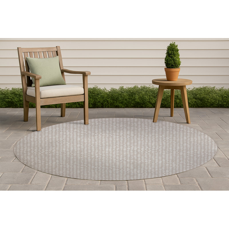 Tapis d'extérieur antidérapant à pois assortis, Rond 5 pi