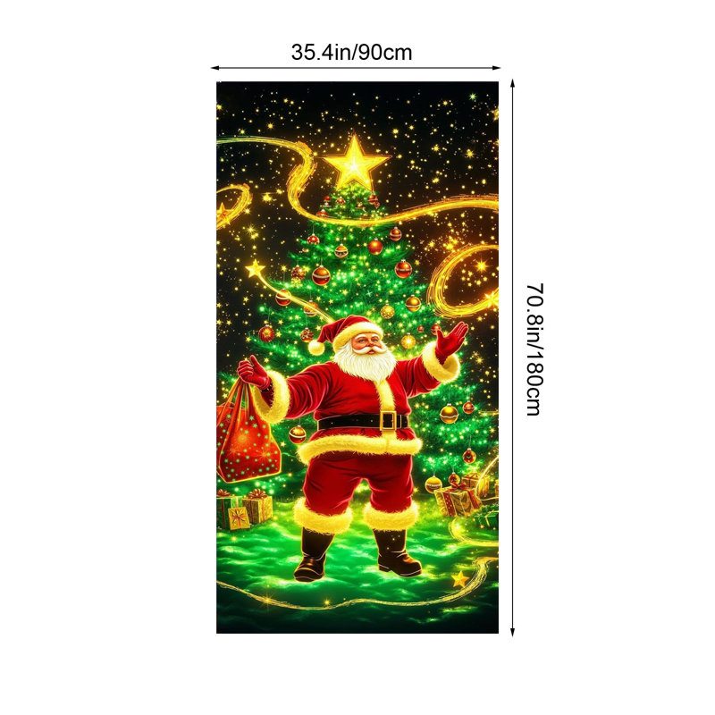 Couvercle de porte de Noël fluorescente Kondieu, D