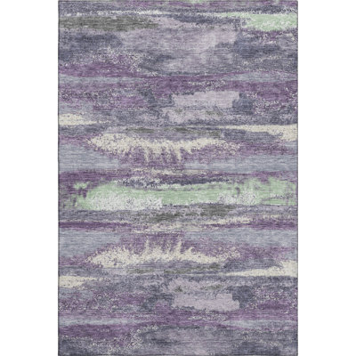 Premium Machine Washable Prisco Purple Rug