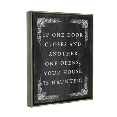«Funny Haunted House», phrase encadrée sur bois