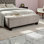 Banc de rangement rembourré en polyester à finition beige Ahrens, H 17,32 po x l 52,17 po x P 16,73 po
