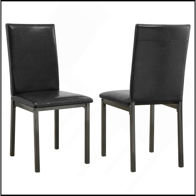 Chaise d'appoint rembourrée noire et grise (ensemble de 2)