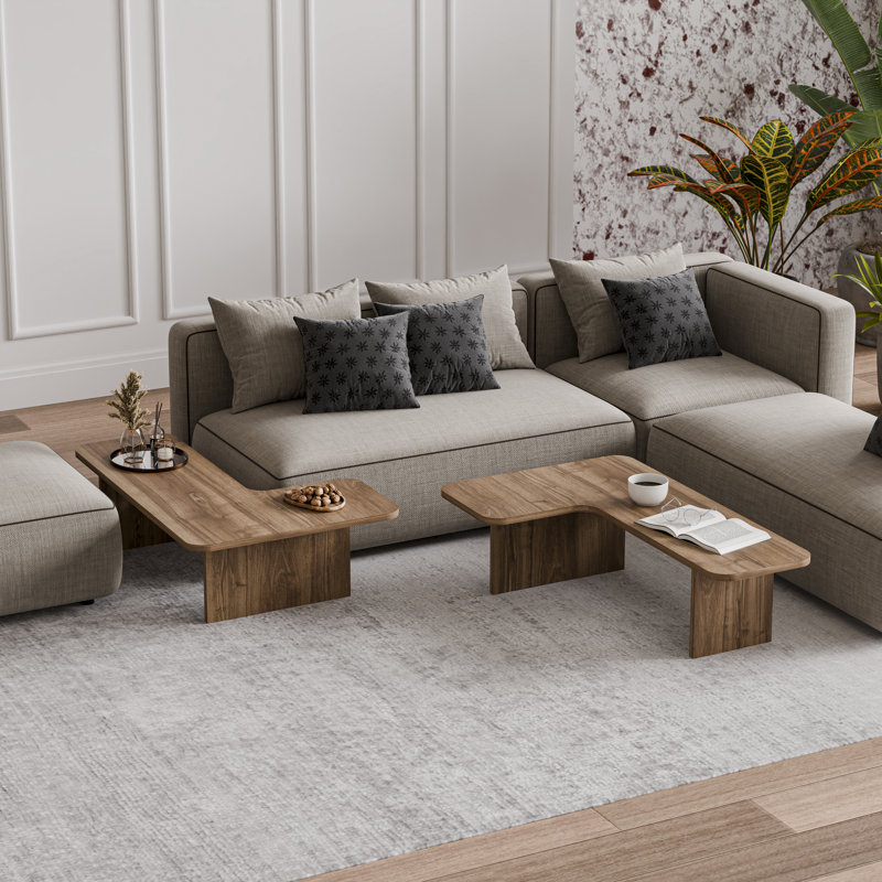 Toro 2 Pieces of Coffee Table, Walnut