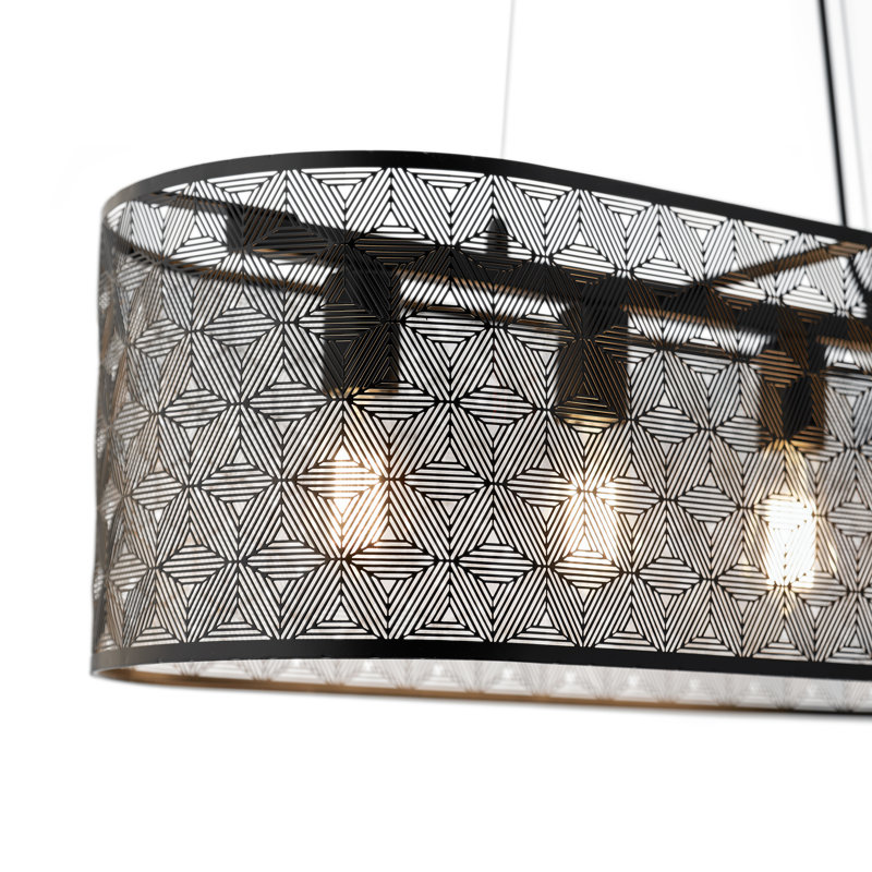 Lustre industriel en cage noir à 4 lumières Dixville