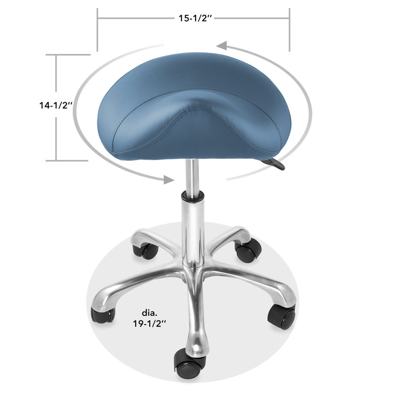 Adjustable Height Ergonomic Lab Stool, Blue