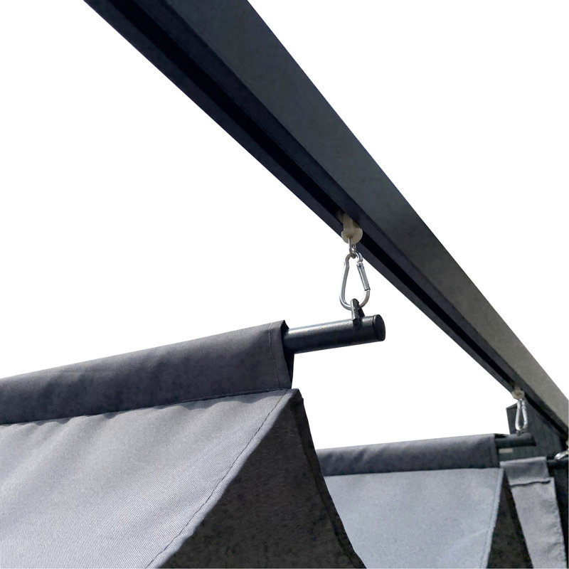 Auvent de remplacement pour pergola d'extérieur 10 pi x 10 pi - Résistant, hydrofuge, installation simple, blocage de patio gris, installation,