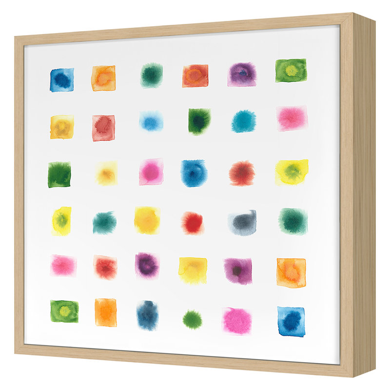 Test Pattern 3 Print by Renee Stramel, 24" H x 24" W x 1.5" D, Nordic Oak
