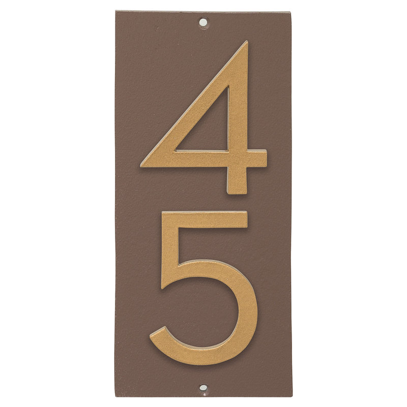 Plaque d’adresse murale sur 1 ligne flottante, Or, Oui, Sable