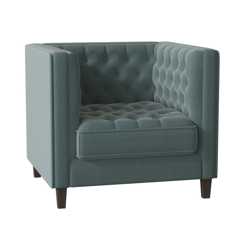 Jess Upholstered Armchair, M9463 Teal, Silver