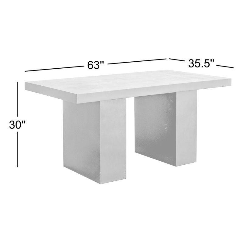 Aurelius Outdoor Dining Table, Black Fiber-Reinforced Cement