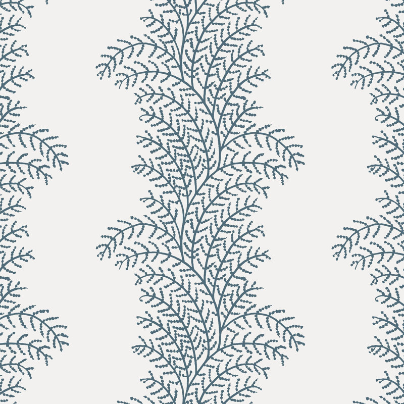 Dasiah Wallpaper, Whispering Fern Navy Wallpaper