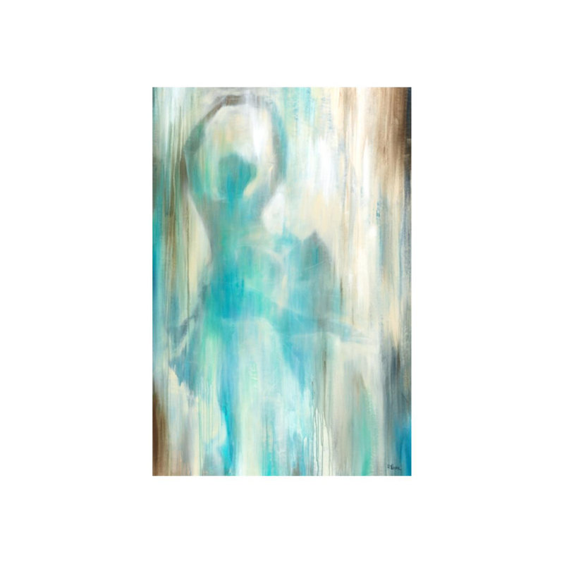 Rappelez-vous par Rikki Drotar - peinture sur toile tendue, H 60 po x l 40 po x P 1,5 po, Image au pinceau gel