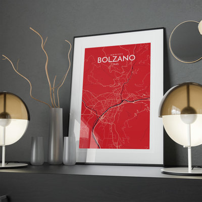 Bolzano City Map In Nautical - No Frame Print