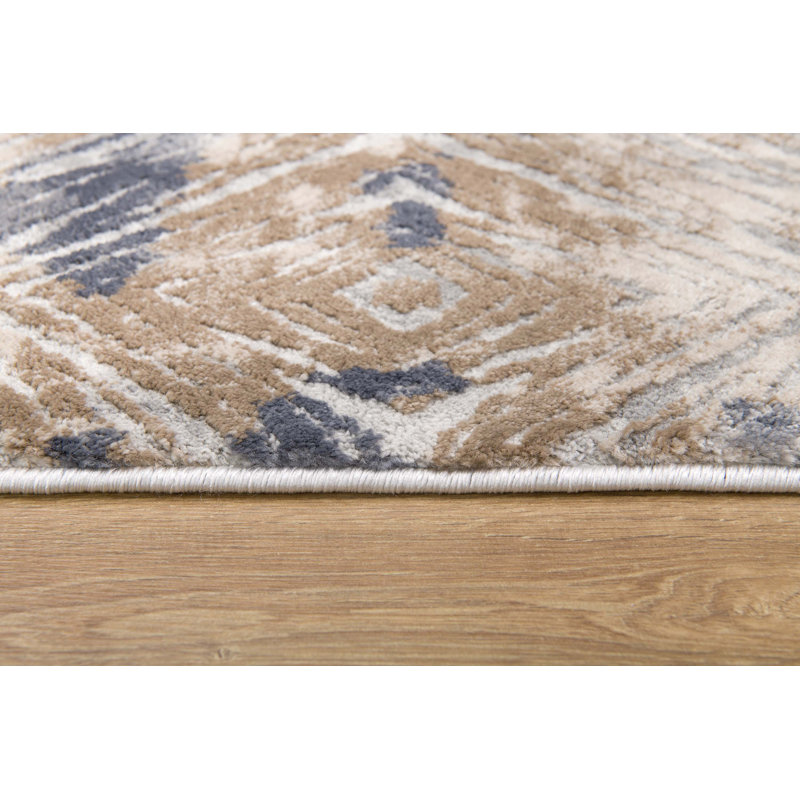 8' X 10' Beige Abstract Printed Area Rug, Rectangle 4' x 6'