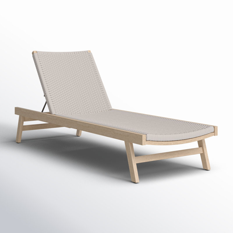 Neecy Outdoor Teak Chaise Lounge