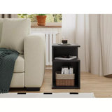 20'' S-Shaped End Table and Bookcase With Open Storage Shelves