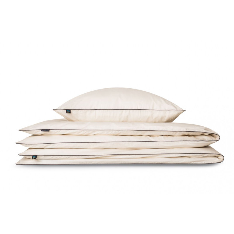Egyptian Quality Cotton 100 TC Duvet Cover Set, 155 x 200cm, Ecru