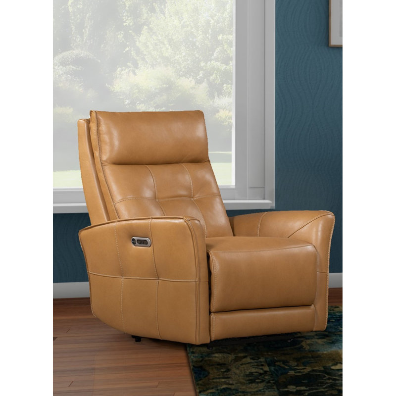 Fauteuil inclinable électrique en cuir véritable Kondzha, Brun