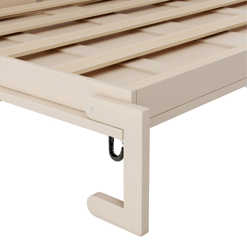 Lit escamotable avec armoires de rangement, Beige