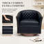 Fauteuil d'appoint moderne pivotant en cuir avec garniture cloutée capitonnée-904425727