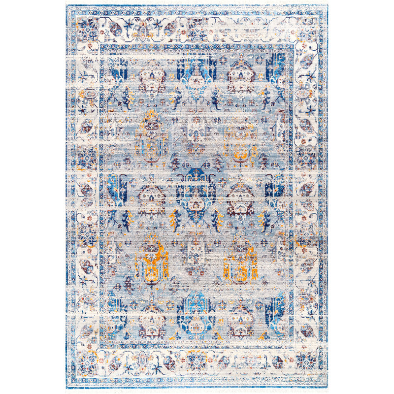 Tapis gris de style oriental Fergus, Rectangle 3 pi x 5 pi