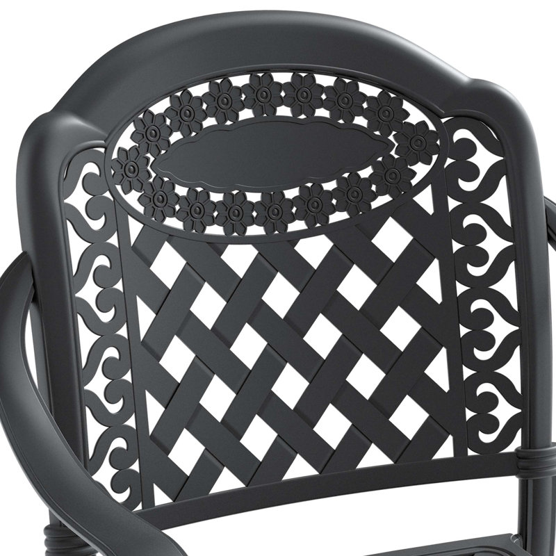 Ensemble de patio élégant en fonte d'aluminium avec coussins confortables