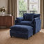 Fauteuil d'appoint moderne en chenille de 100 cm avec repose-pieds, fauteuil de lecture club pour salon ou chambre-1974045212