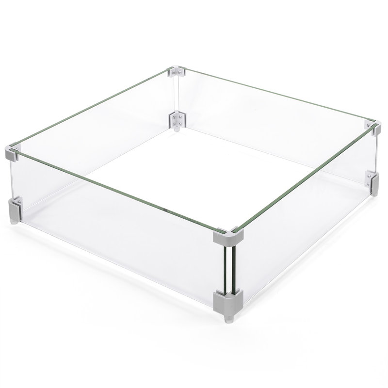 Pare-étincelles de table (verre), H 6,5 po x l 19,25 po x P 19,25 po