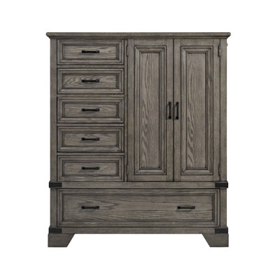 Lacroix 6-Drawer Gentleman's Chest, Brushed Steel