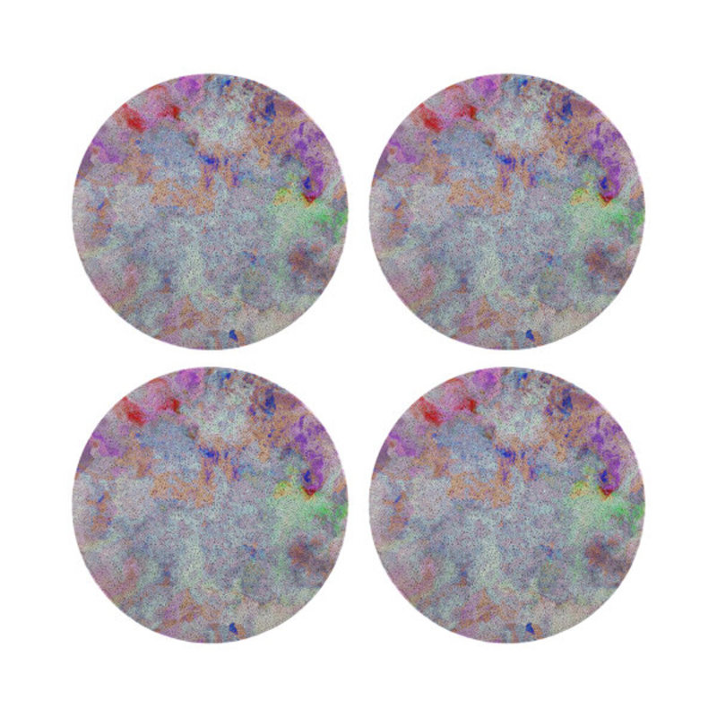 Fallen Leaves Vegan Leather Round Pebble Placemat
