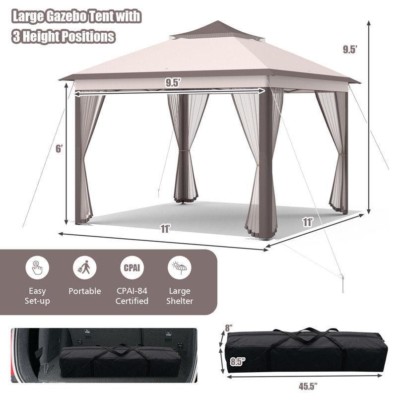 11 pi. L 11 pi. X P 11 pi. D escamotable en acier, Beige