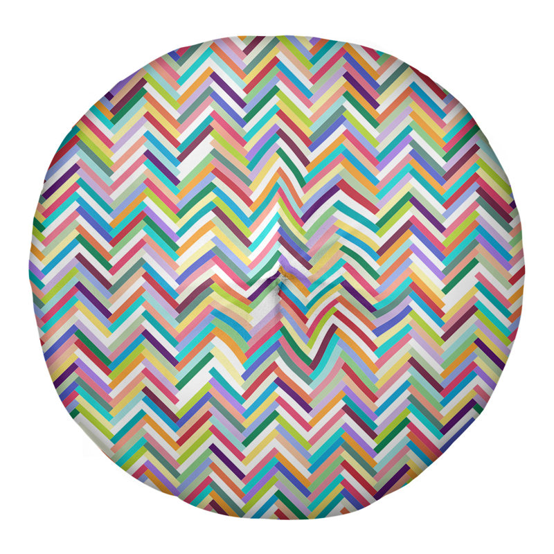 Coussin de plancher chevrons, 30 po x 30 po, Arc-en-ciel