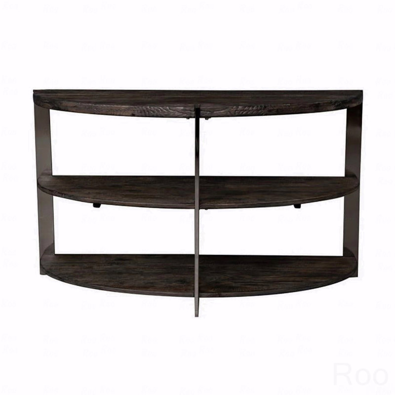 Console demi-lune avec 2 tablettes ouvertes